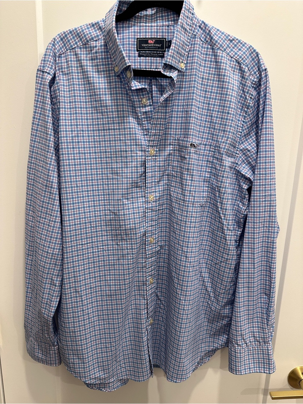 Vineyard Vines Blue and Pink Gingham Button-Down Shirt